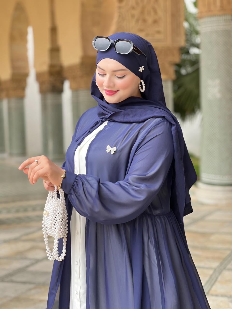 ABAYA YAMAMA Bleu Marine