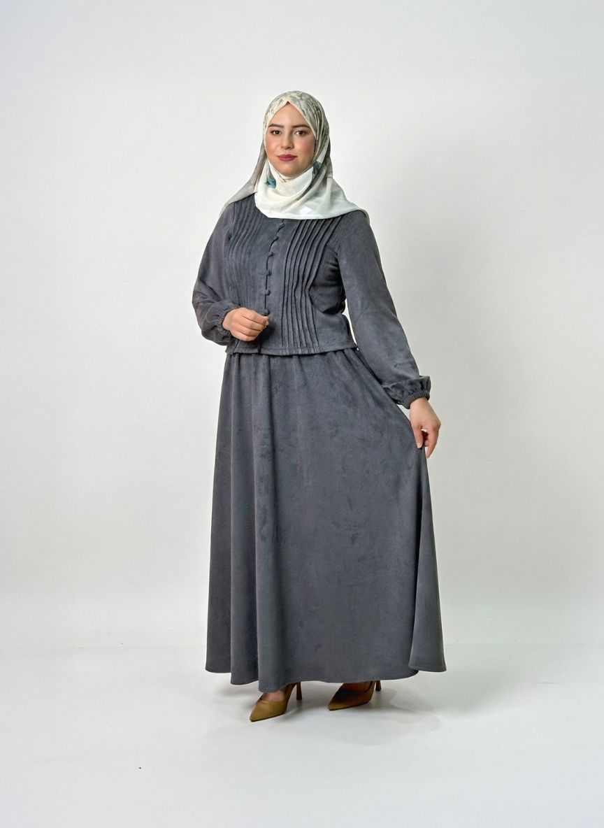 طقم نوران الرمادي