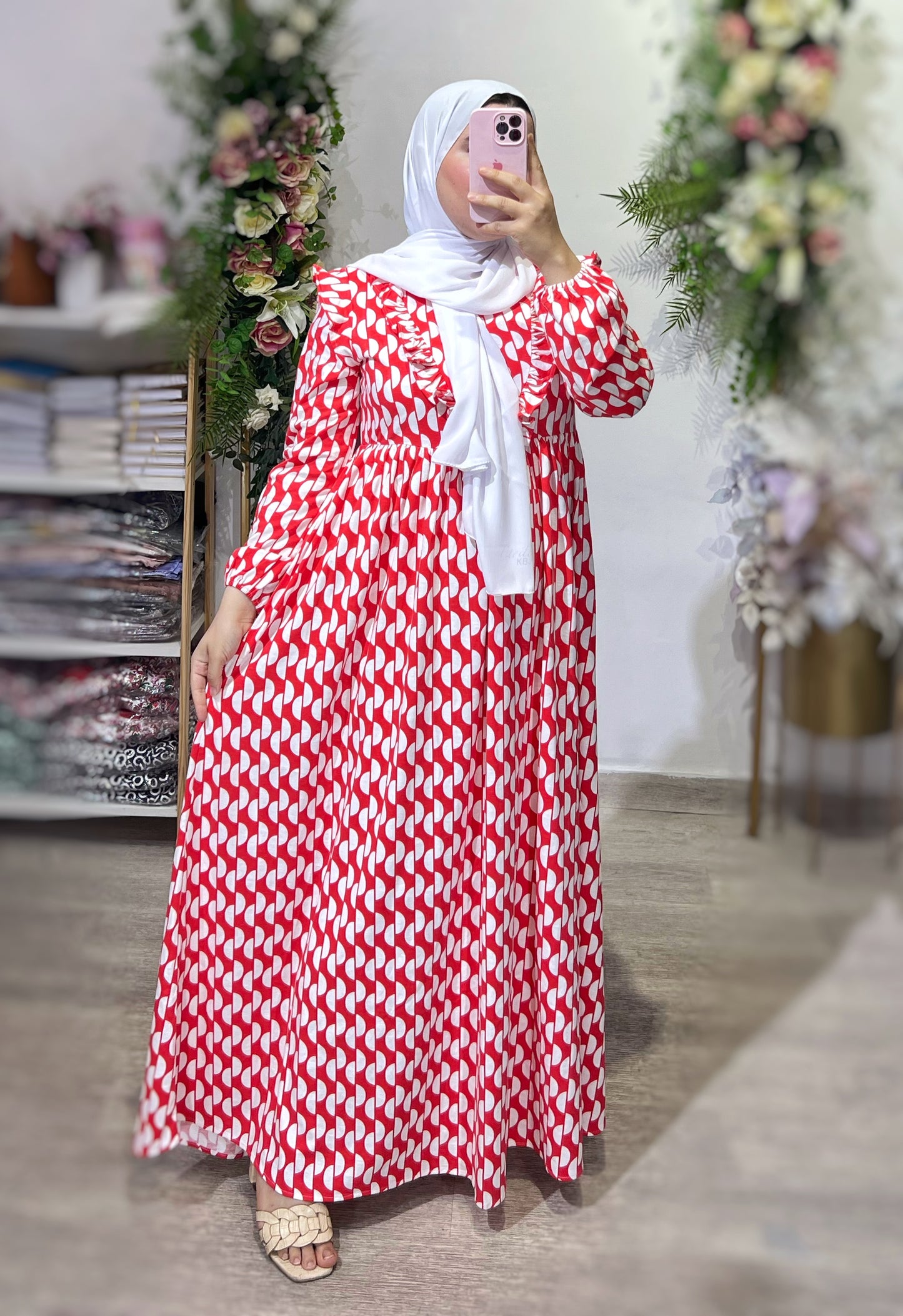 Robe SORAYA Rouge/Blanc