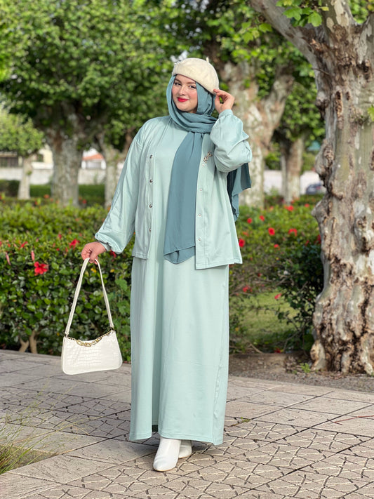 Robe Douaa Verte Eau