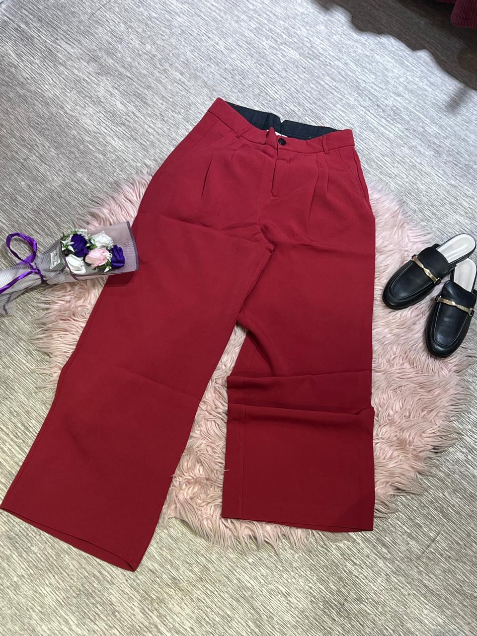 Pantalon Large Rouge Brique